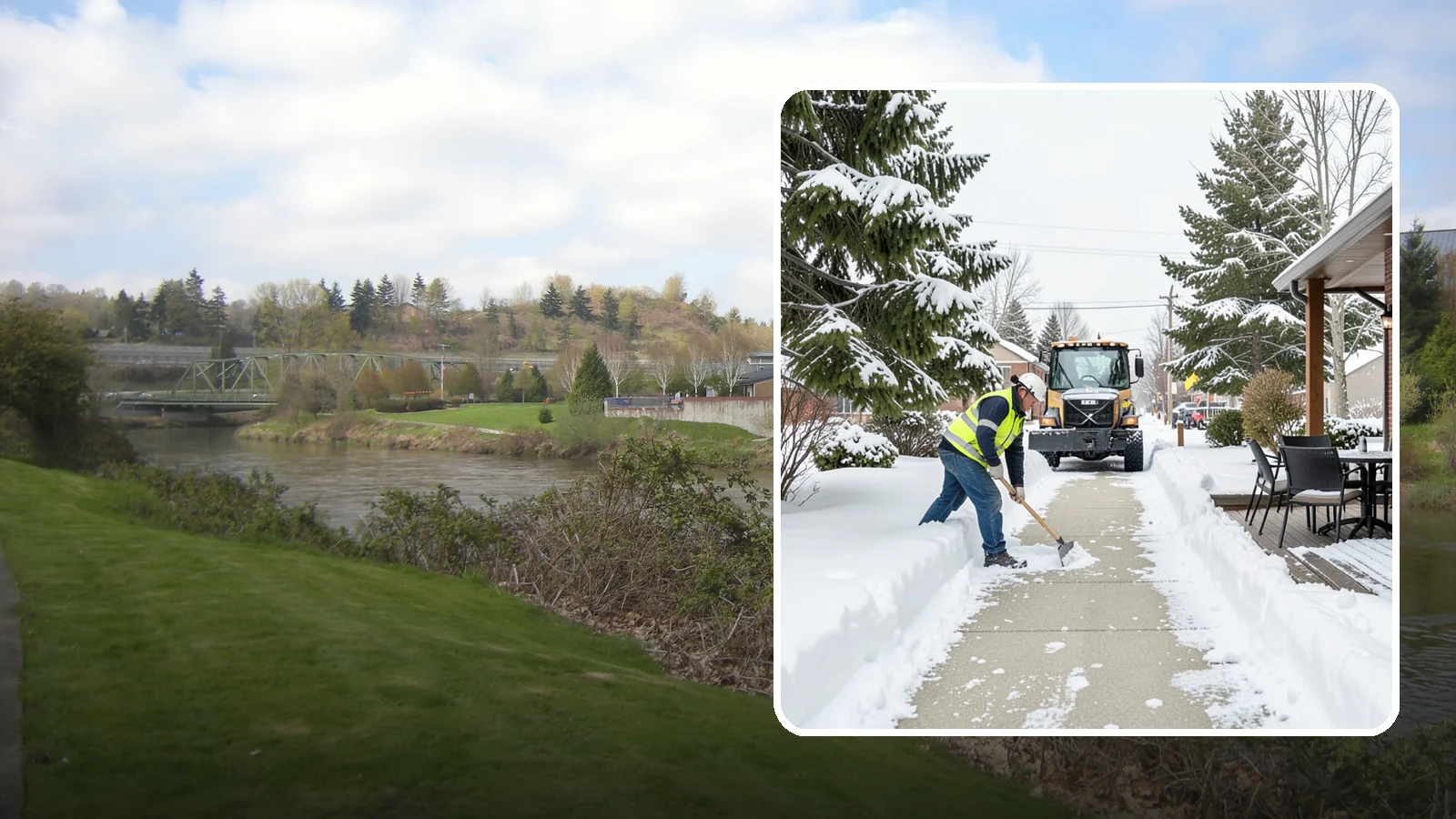 Outdoor Seating Clearing in Tukwila, King County, WA - We clear patios, decks, and outdoor dining areas so businesses can reopen seating quickly after Western Washington snow.