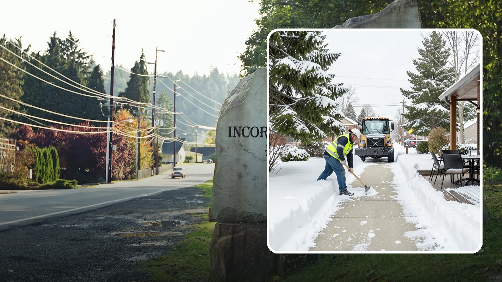 Outdoor Seating Clearing in Wilkeson, Pierce County, WA - We clear patios, decks, and outdoor dining areas so businesses can reopen seating quickly after Western Washington snow.