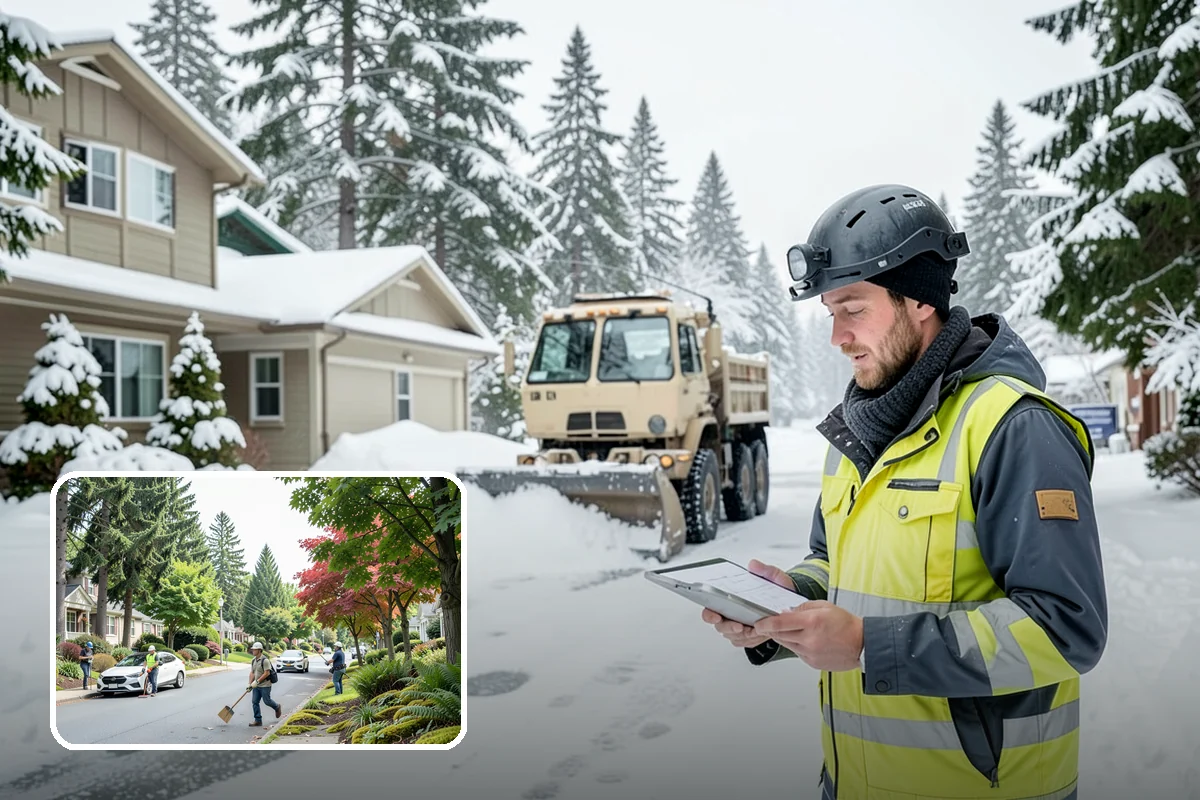 Overnight Snow Removal in Beaux Arts Village, King County, WA - Property ready before the morning arrival