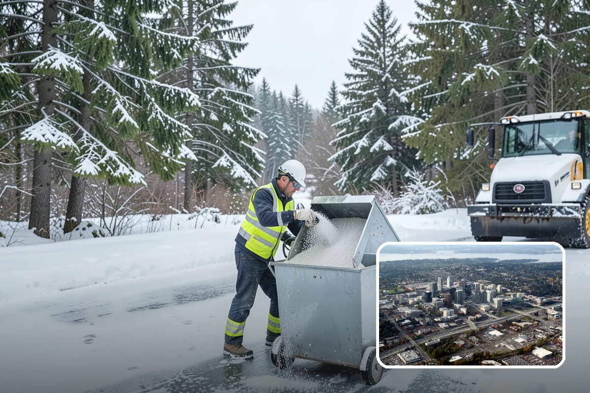 Overnight Snow Removal in Bellevue, King County, WA - Property ready before the morning arrival