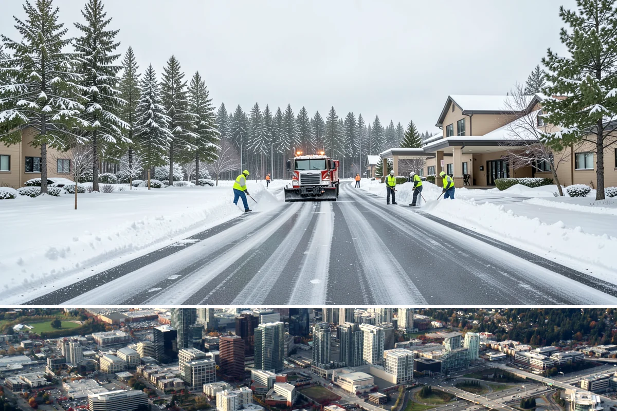 Overnight Snow Removal in Bellevue, King County, WA - Overnight service is in highest demand through the peak snow months of December, January, and February.