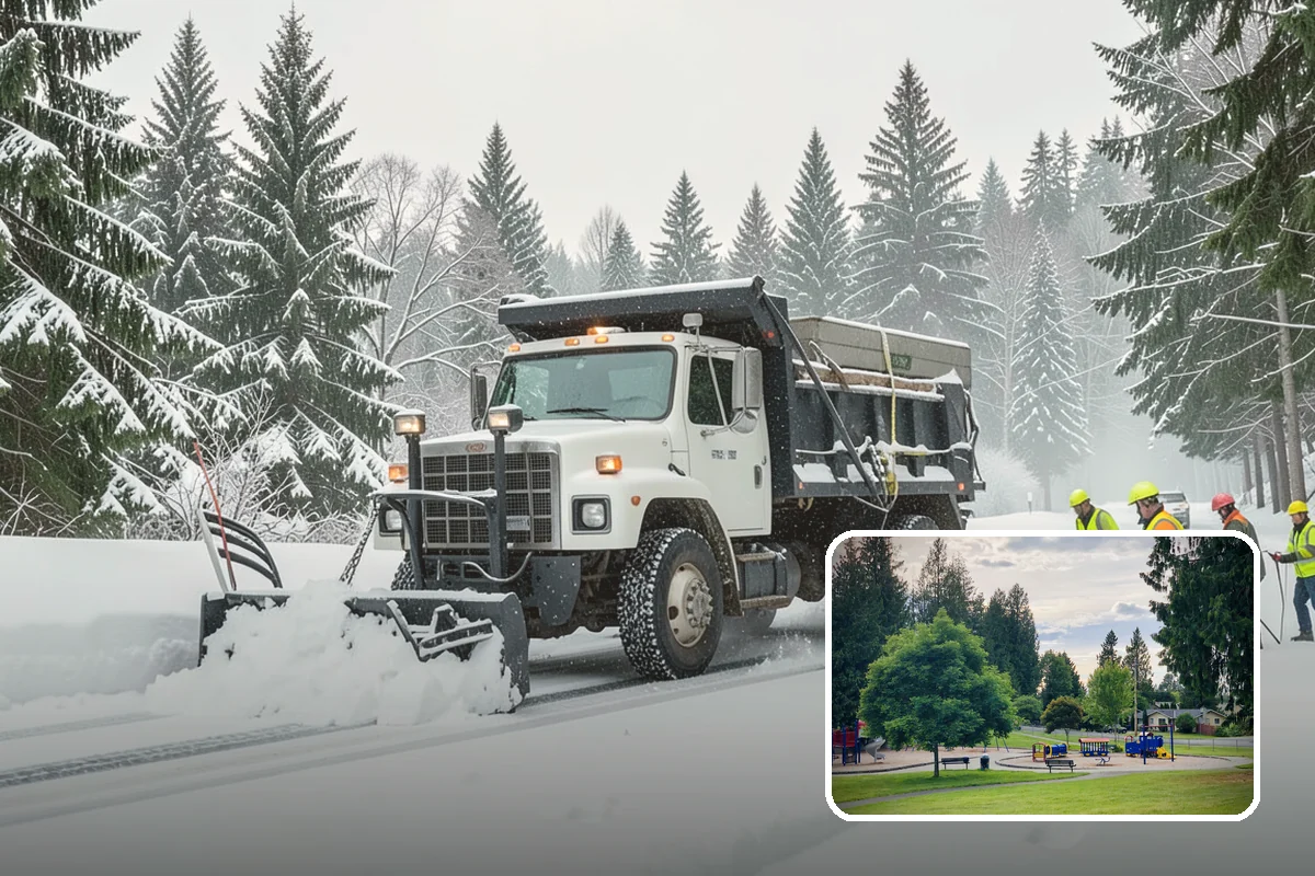 Overnight Snow Removal in Bonney Lake, Pierce County, WA - Property ready before the morning arrival