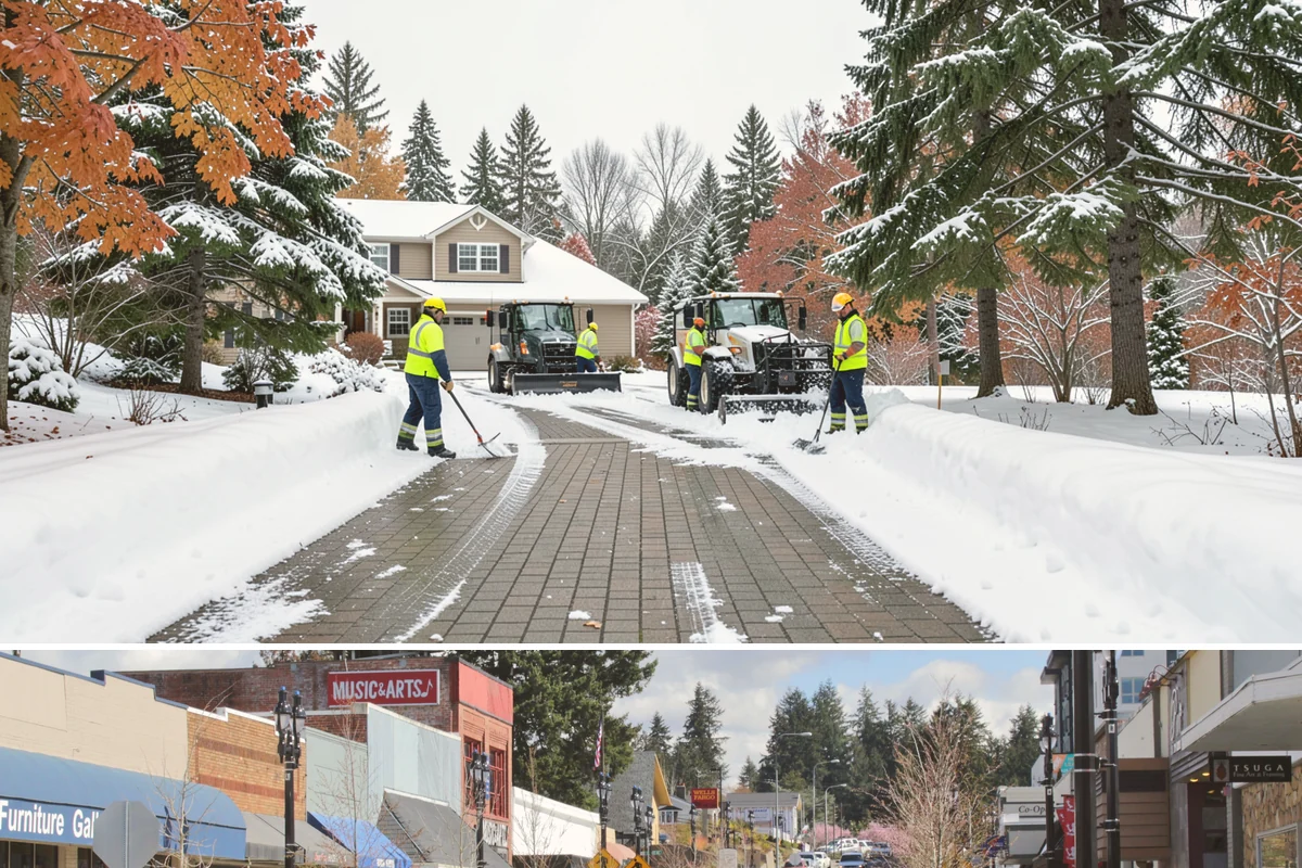 Overnight Snow Removal in Bothell, King County, WA - Overnight service is in highest demand through the peak snow months of December, January, and February.
