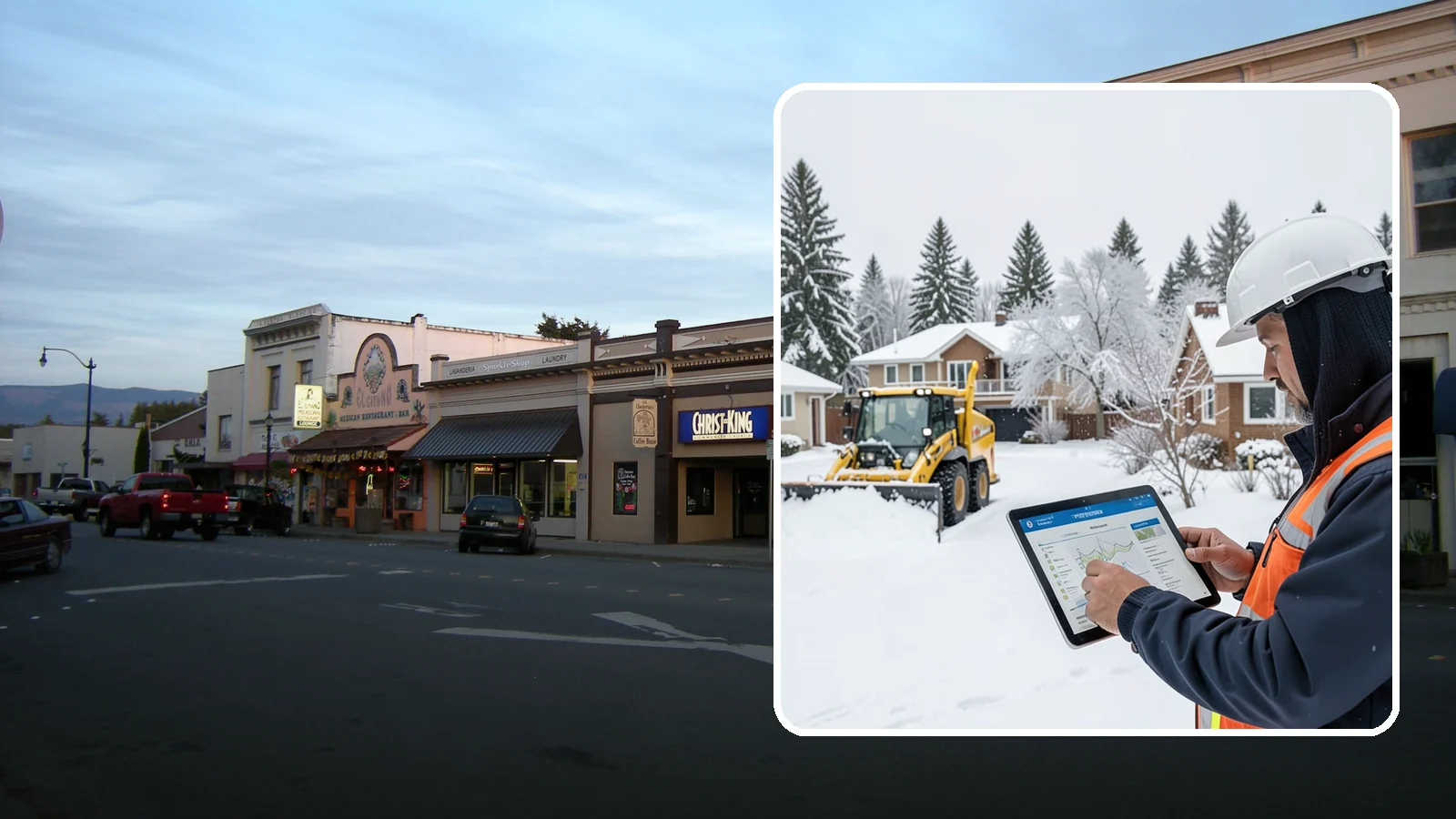 Overnight Snow Removal in Burlington, Skagit County, WA - We clear your property overnight so it is ready and safe before staff, tenants, or customers arrive in the morning.