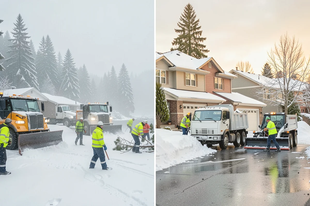 Overnight Snow Removal in Covington, King County, WA - Confirm your morning open time and priority zones