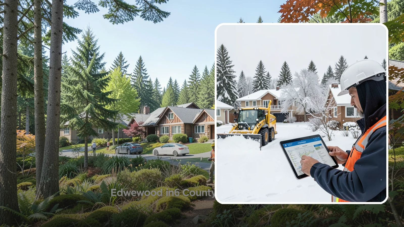 Overnight Snow Removal in Edgewood, Pierce County, WA - We clear your property overnight so it is ready and safe before staff, tenants, or customers arrive in the morning.
