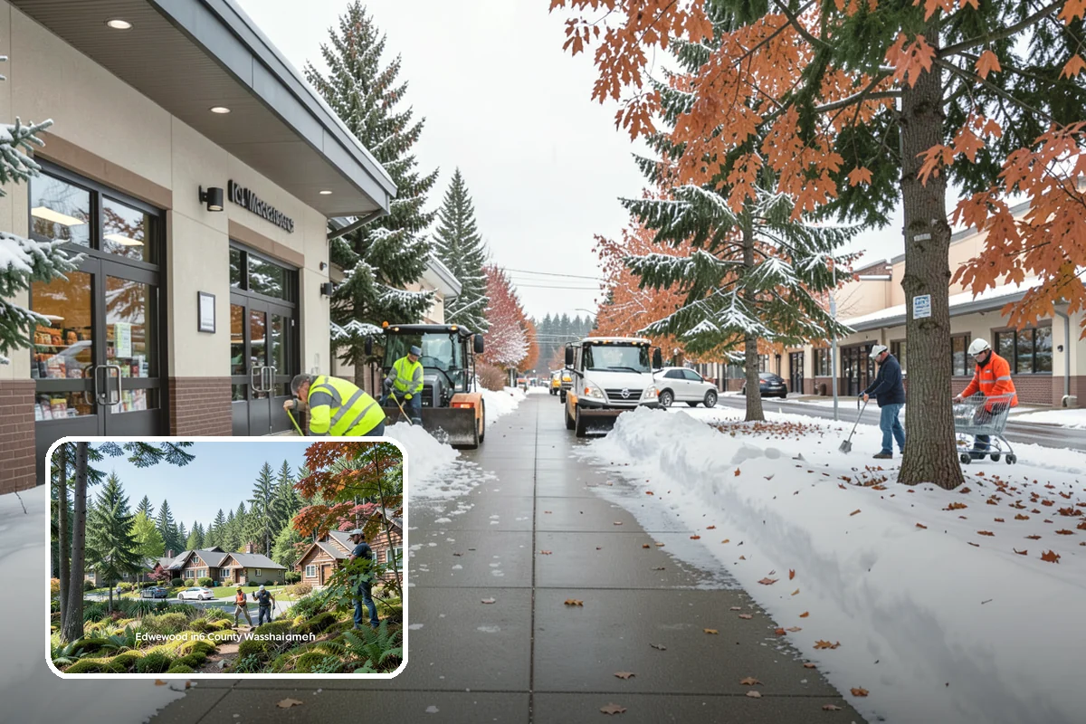 Overnight Snow Removal in Edgewood, Pierce County, WA - Property ready before the morning arrival