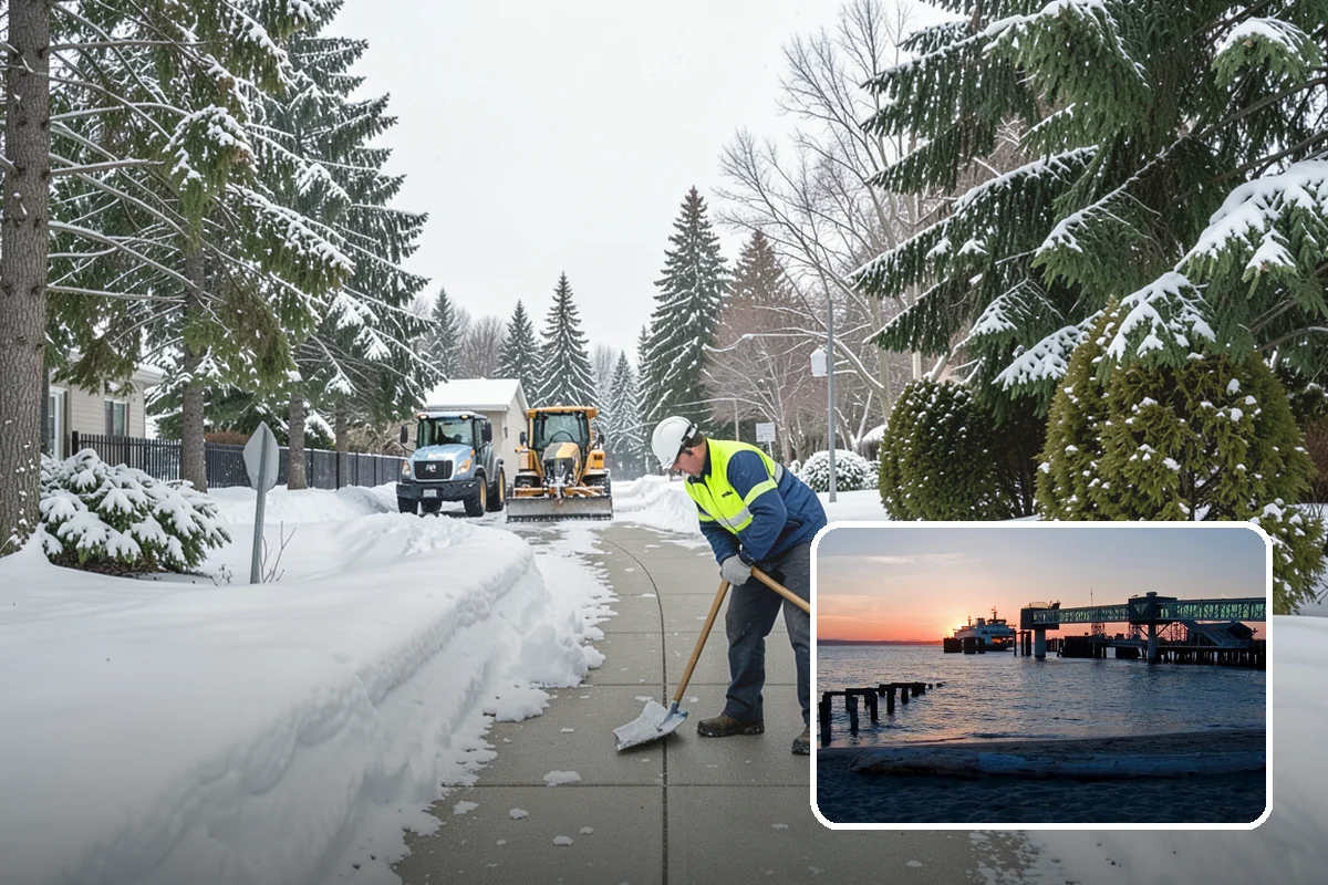 Overnight Snow Removal in Edmonds, Snohomish County, WA - Property ready before the morning arrival