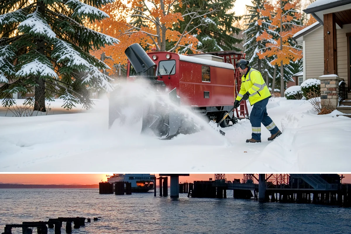 Overnight Snow Removal in Edmonds, Snohomish County, WA - Overnight service is in highest demand through the peak snow months of December, January, and February.