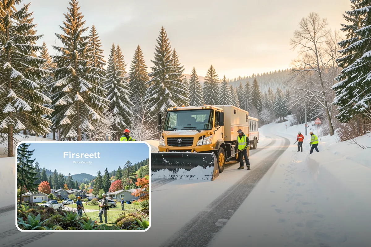 Overnight Snow Removal in Fircrest, Pierce County, WA - Property ready before the morning arrival