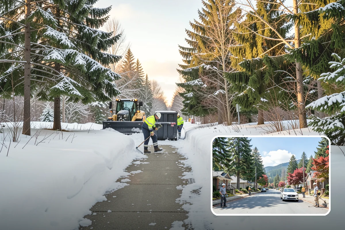 Overnight Snow Removal in Hunts Point, King County, WA - Property ready before the morning arrival