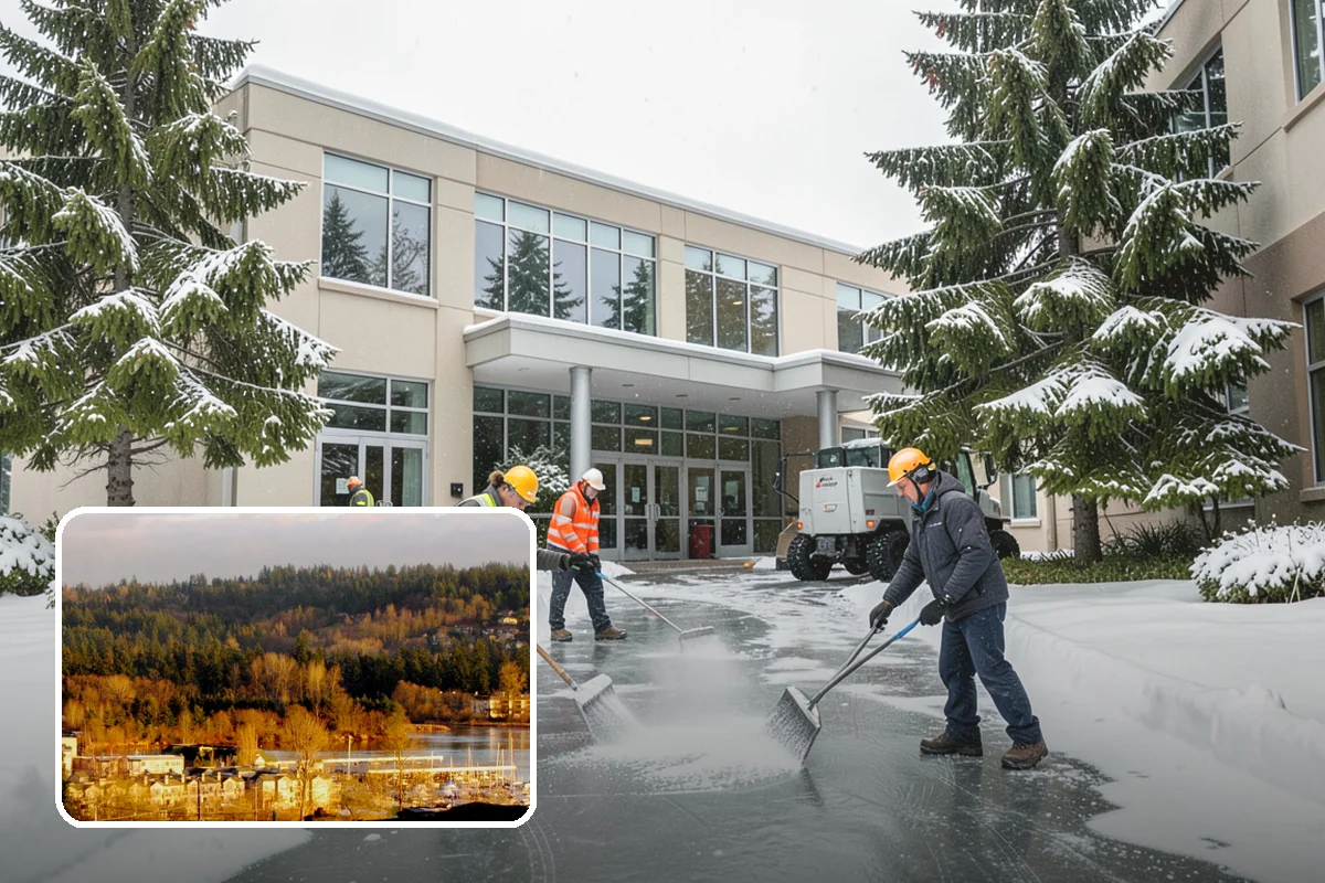 Overnight Snow Removal in Kenmore, King County, WA - Property ready before the morning arrival