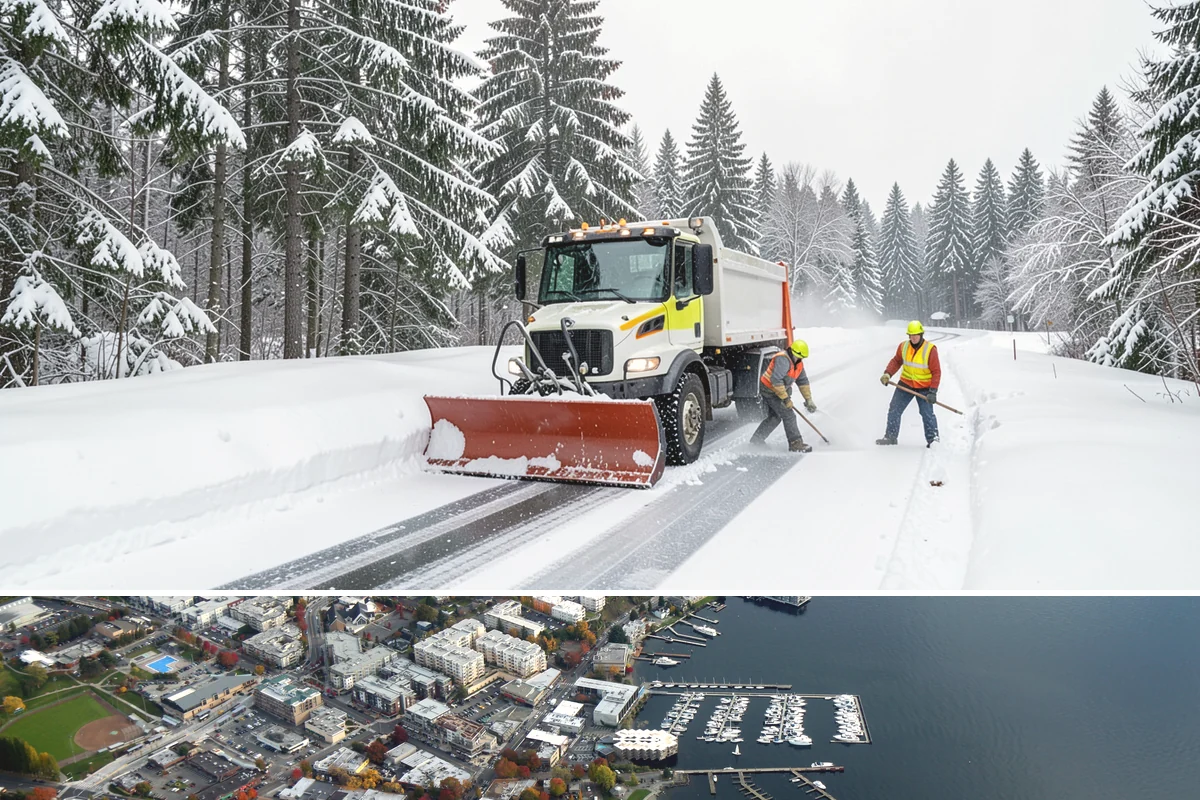 Overnight Snow Removal in Kirkland, King County, WA - Overnight service is in highest demand through the peak snow months of December, January, and February.
