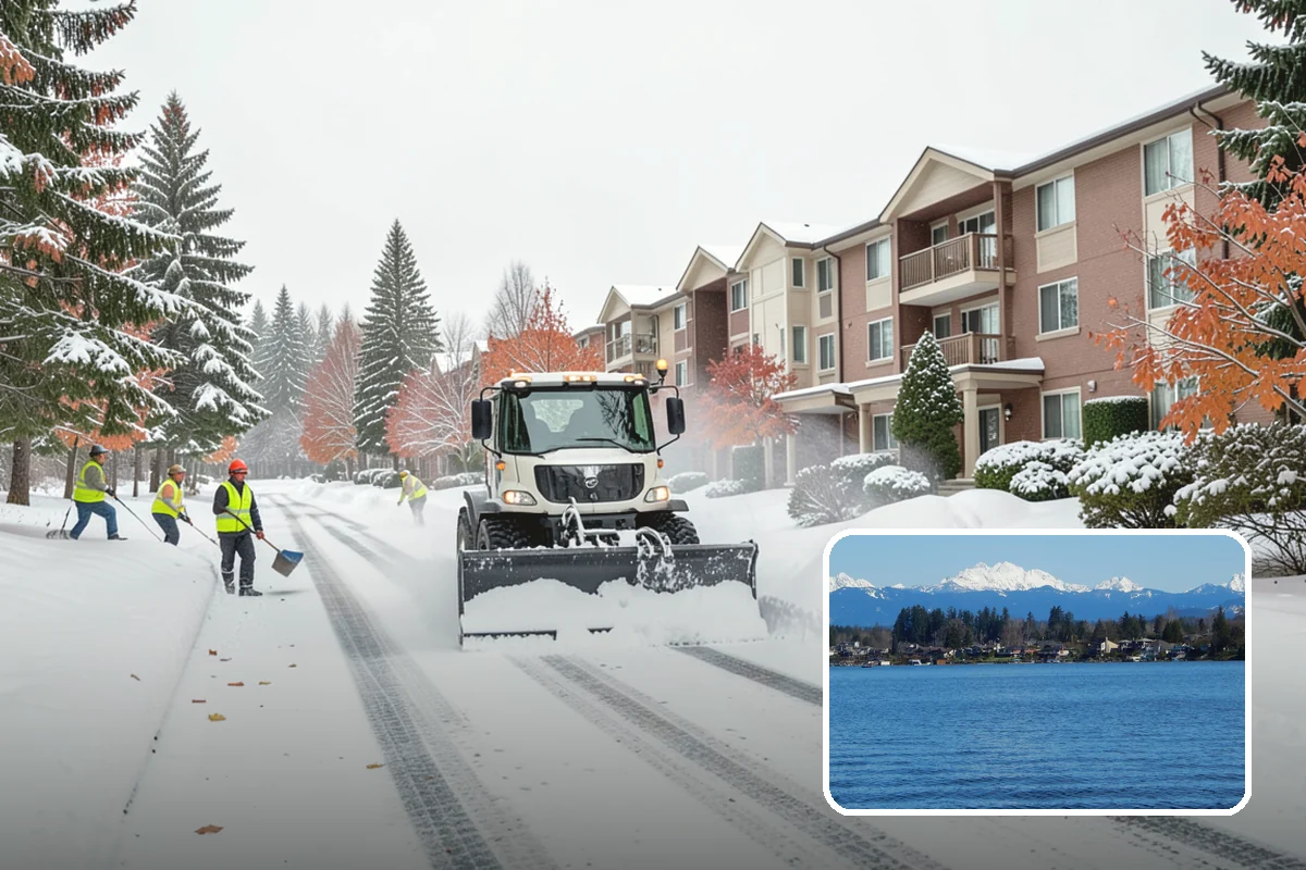 Overnight Snow Removal in Lake Stevens, Snohomish County, WA - Property ready before the morning arrival