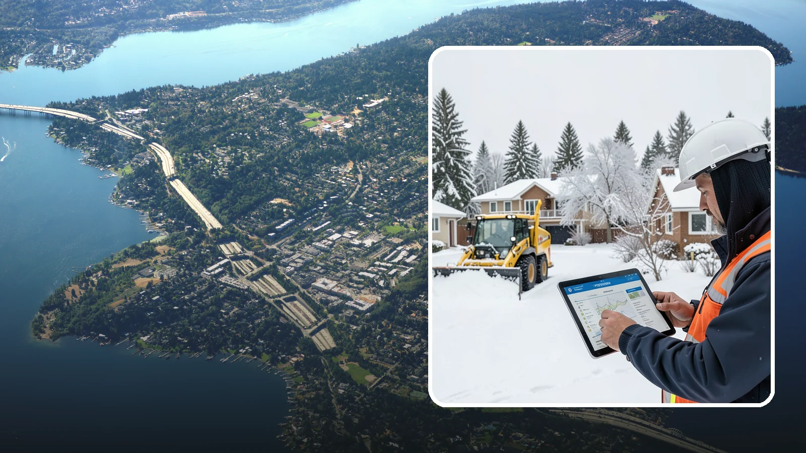 Overnight Snow Removal in Mercer Island, King County, WA - We clear your property overnight so it is ready and safe before staff, tenants, or customers arrive in the morning.