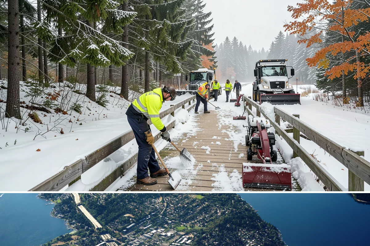 Overnight Snow Removal in Mercer Island, King County, WA - Overnight service is in highest demand through the peak snow months of December, January, and February.