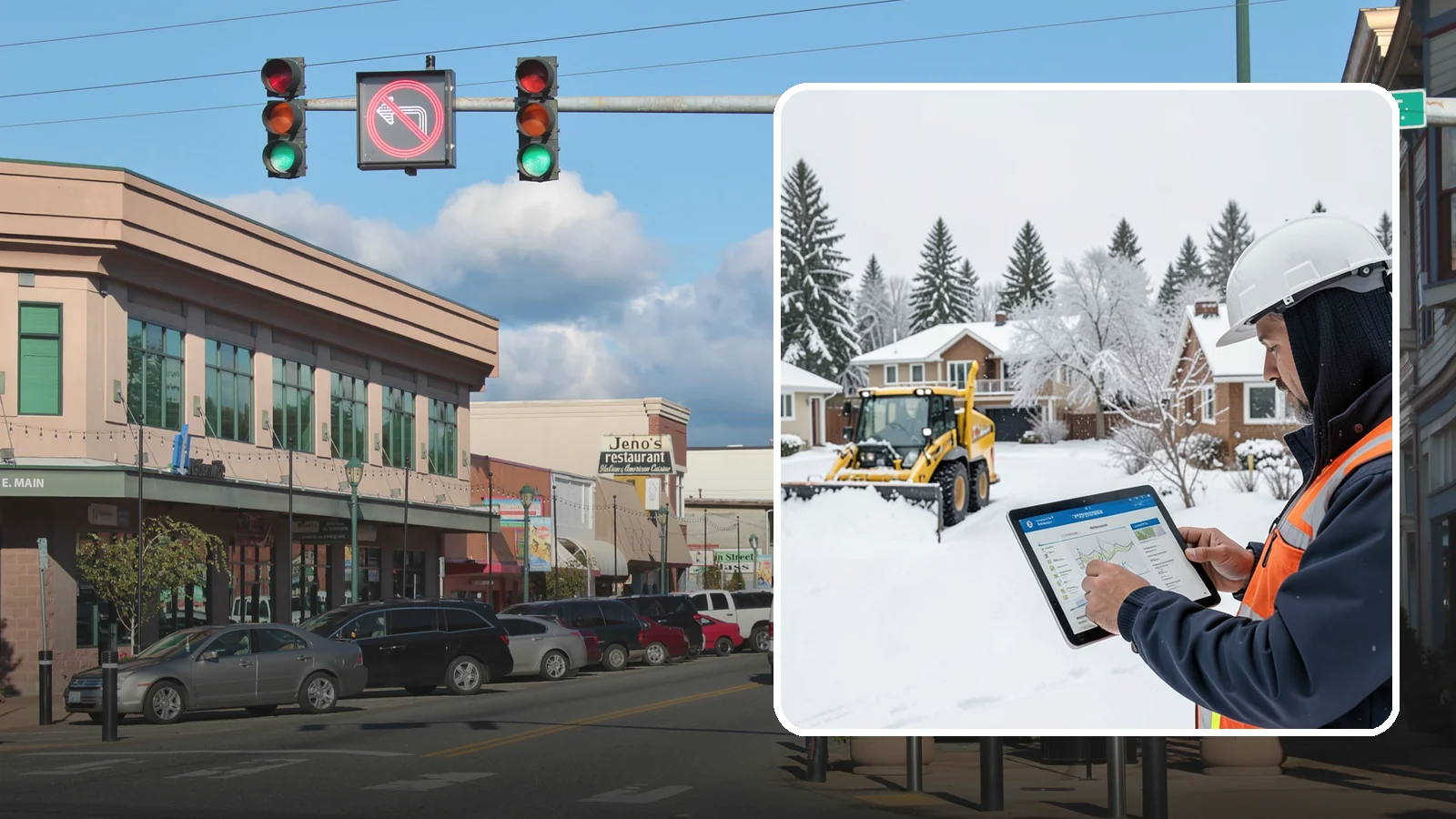 Overnight Snow Removal in Monroe, Snohomish County, WA - We clear your property overnight so it is ready and safe before staff, tenants, or customers arrive in the morning.