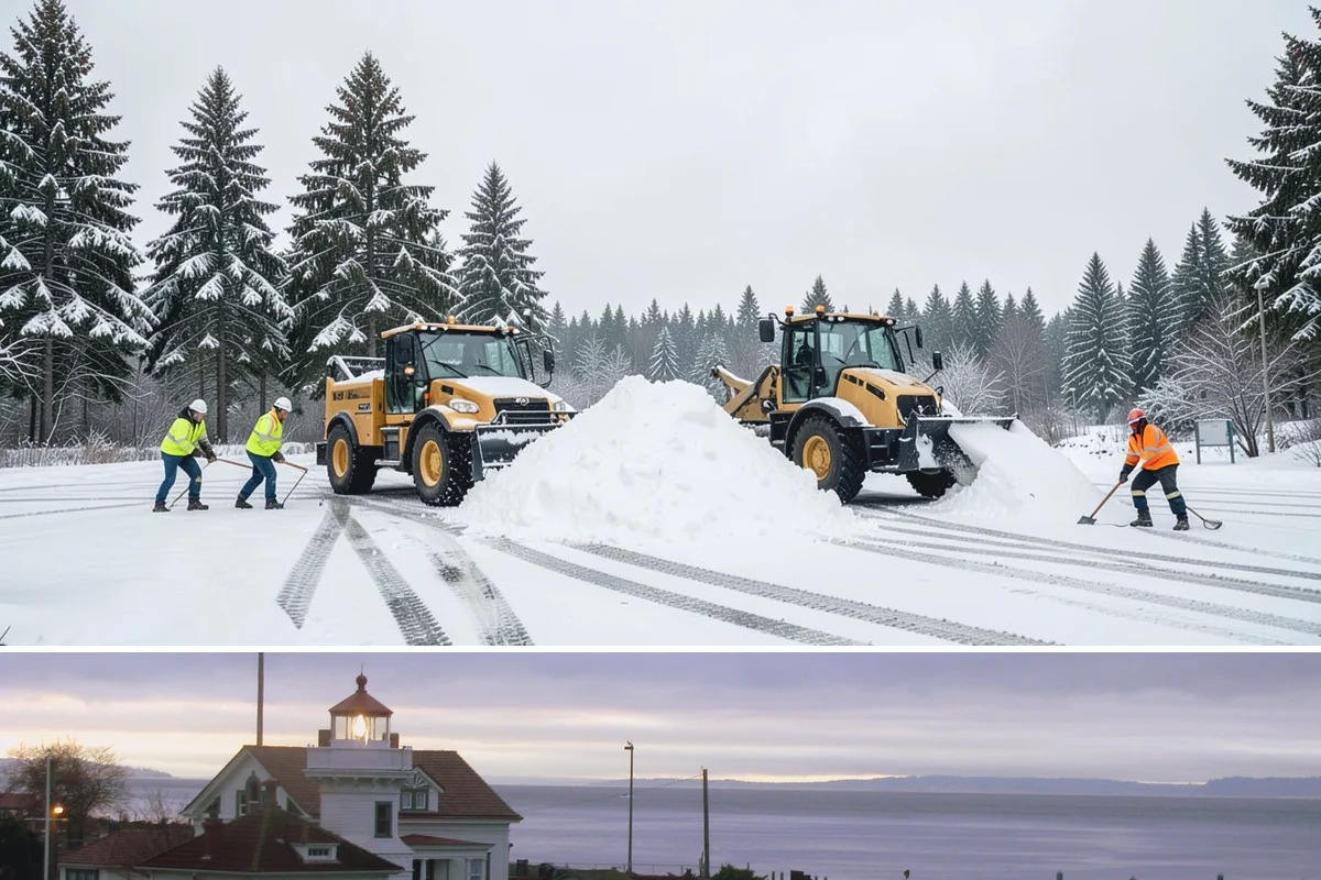 Overnight Snow Removal in Mukilteo, Snohomish County, WA - Overnight service is in highest demand through the peak snow months of December, January, and February.