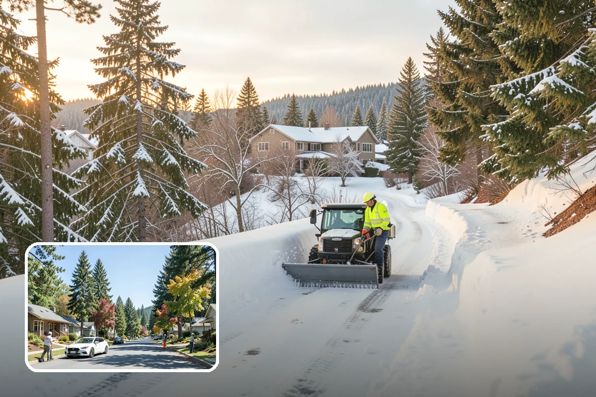 Overnight Snow Removal in Orting, Pierce County, WA - Property ready before the morning arrival