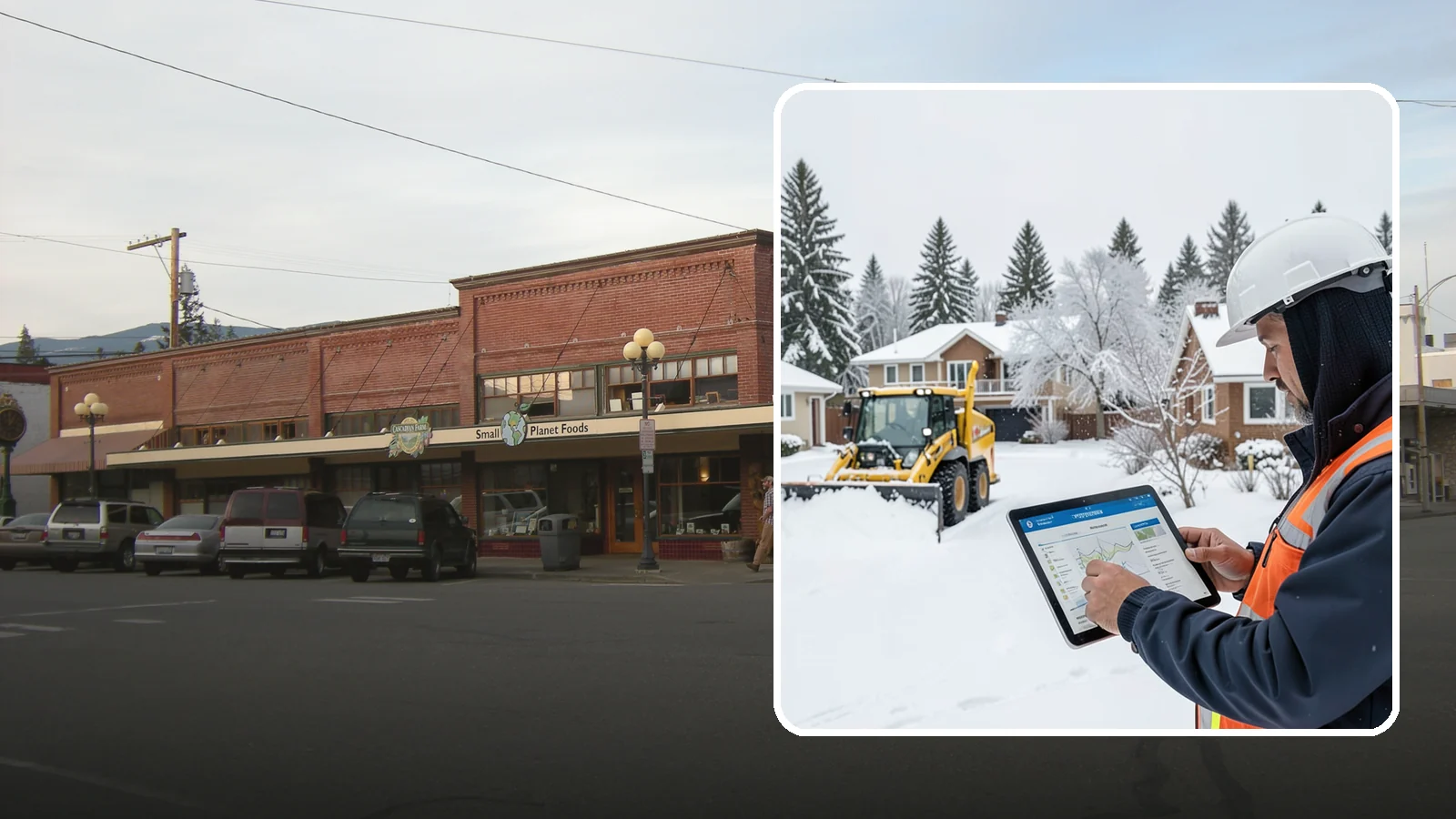 Overnight Snow Removal in Sedro-Woolley, Skagit County, WA - We clear your property overnight so it is ready and safe before staff, tenants, or customers arrive in the morning.