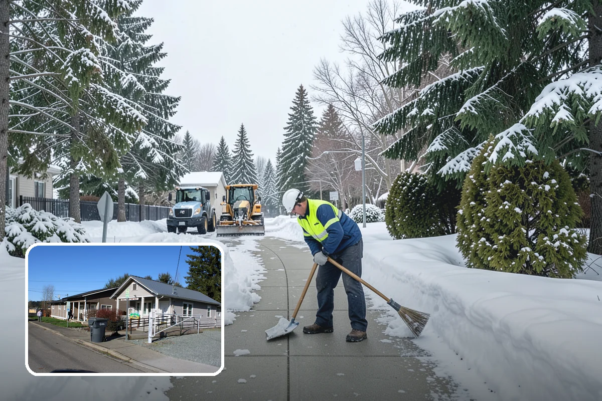 Overnight Snow Removal in South Prairie, Pierce County, WA - Property ready before the morning arrival