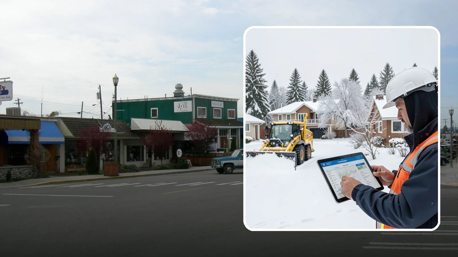 Overnight Snow Removal in Stanwood, Snohomish County, WA - We clear your property overnight so it is ready and safe before staff, tenants, or customers arrive in the morning.