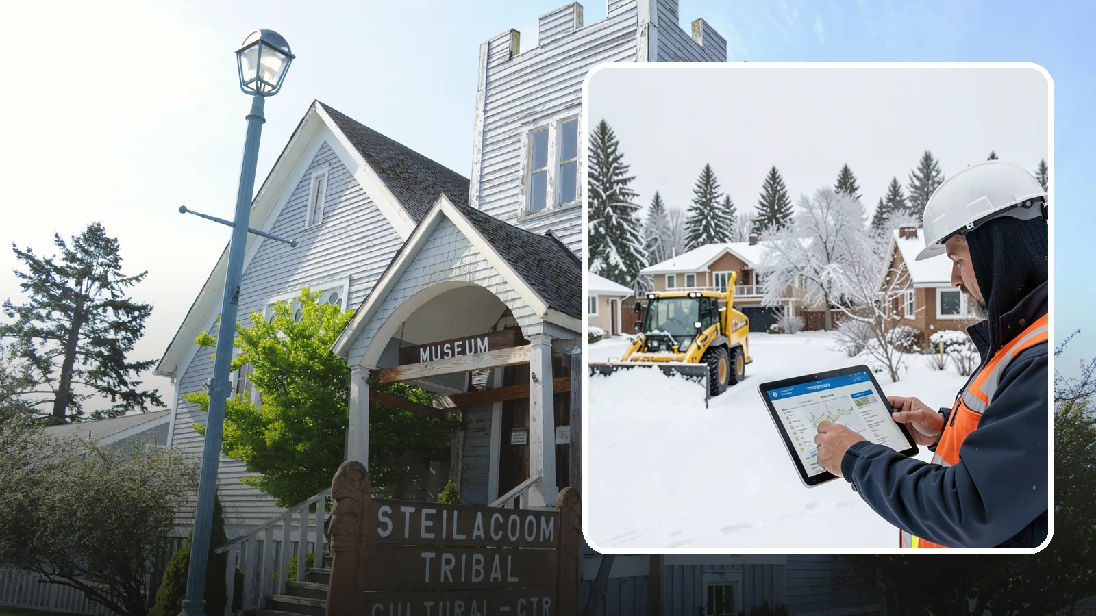 Overnight Snow Removal in Steilacoom, Pierce County, WA - We clear your property overnight so it is ready and safe before staff, tenants, or customers arrive in the morning.