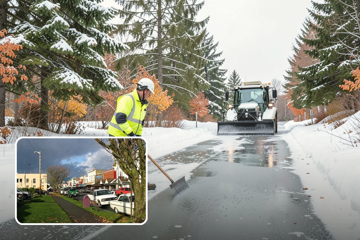 Park & Ride Snow Removal in Arlington, Snohomish County, WA - Travel lanes and stalls cleared before dawn