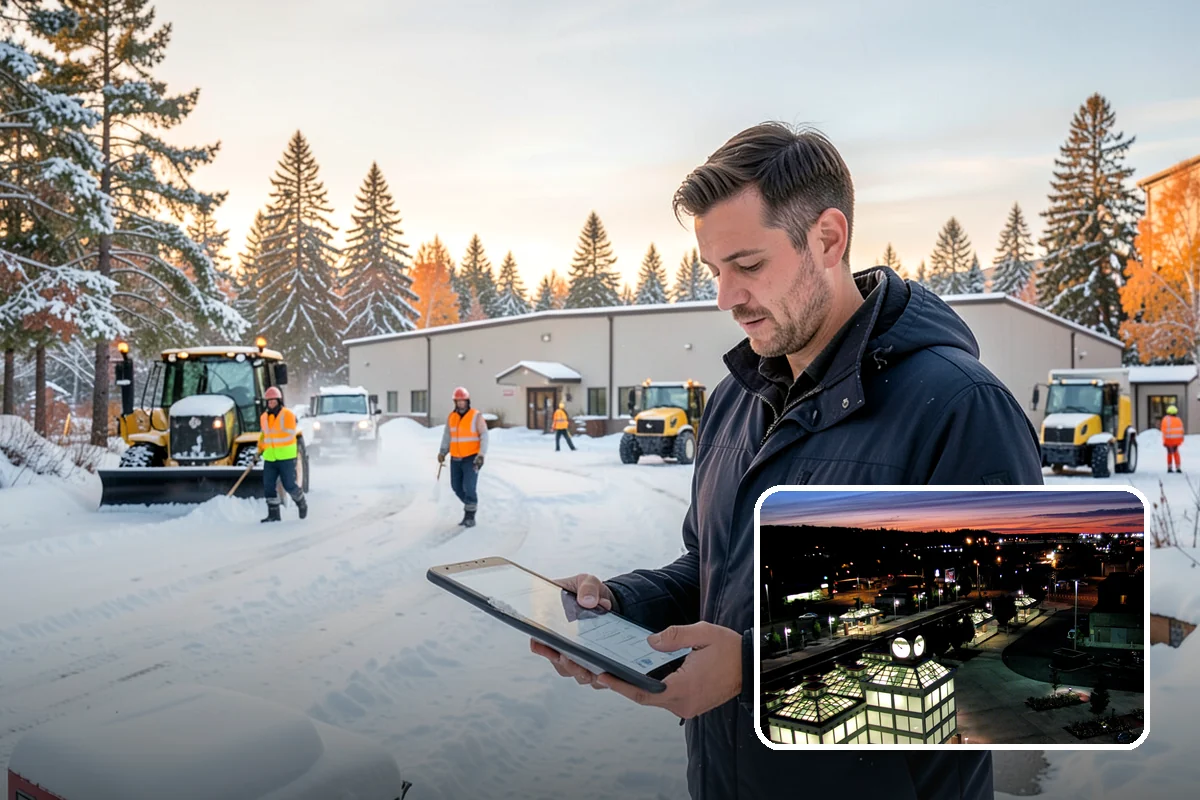 Park & Ride Snow Removal in Auburn, King County, WA - Travel lanes and stalls cleared before dawn