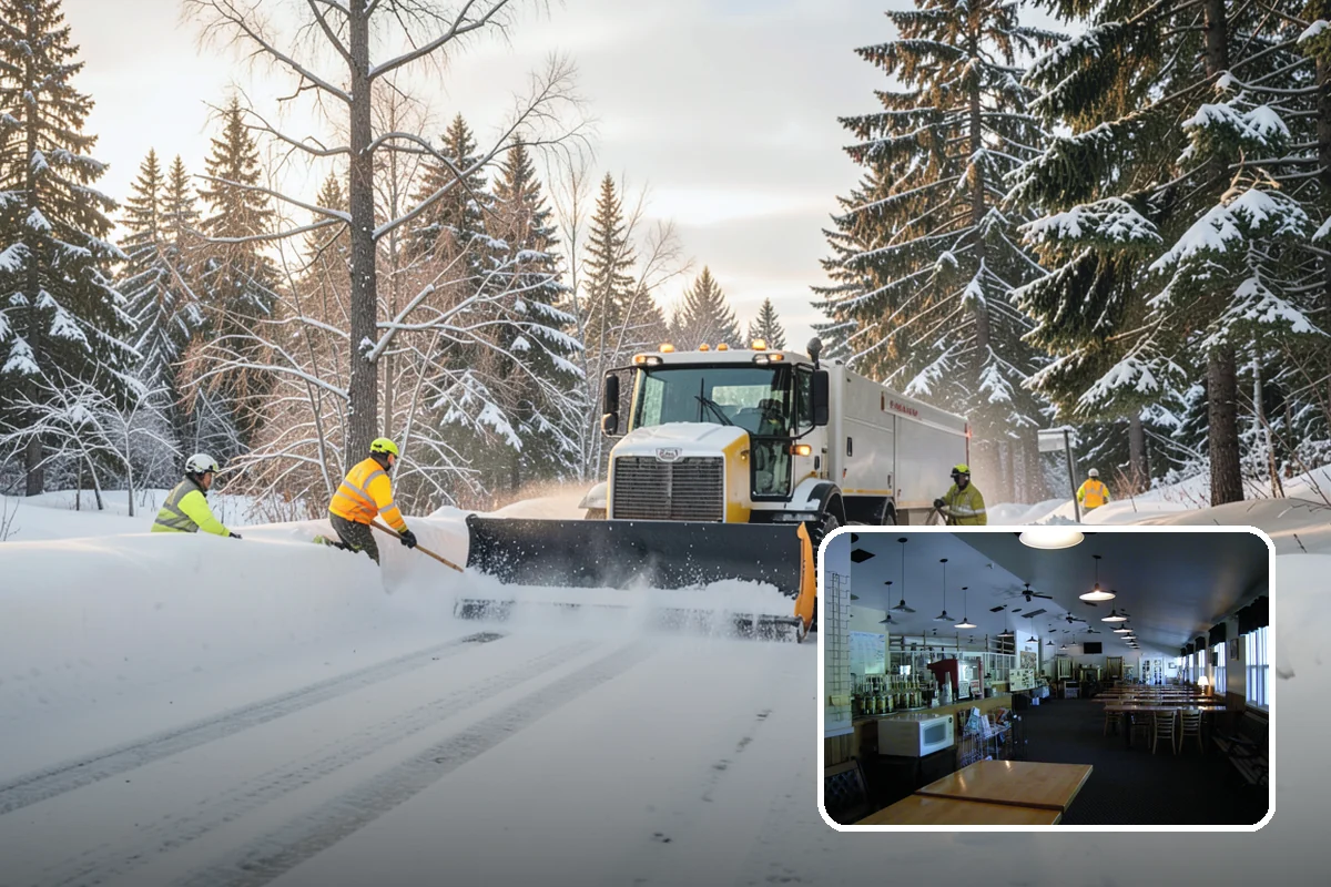 Park & Ride Snow Removal in Black Diamond, King County, WA - Travel lanes and stalls cleared before dawn