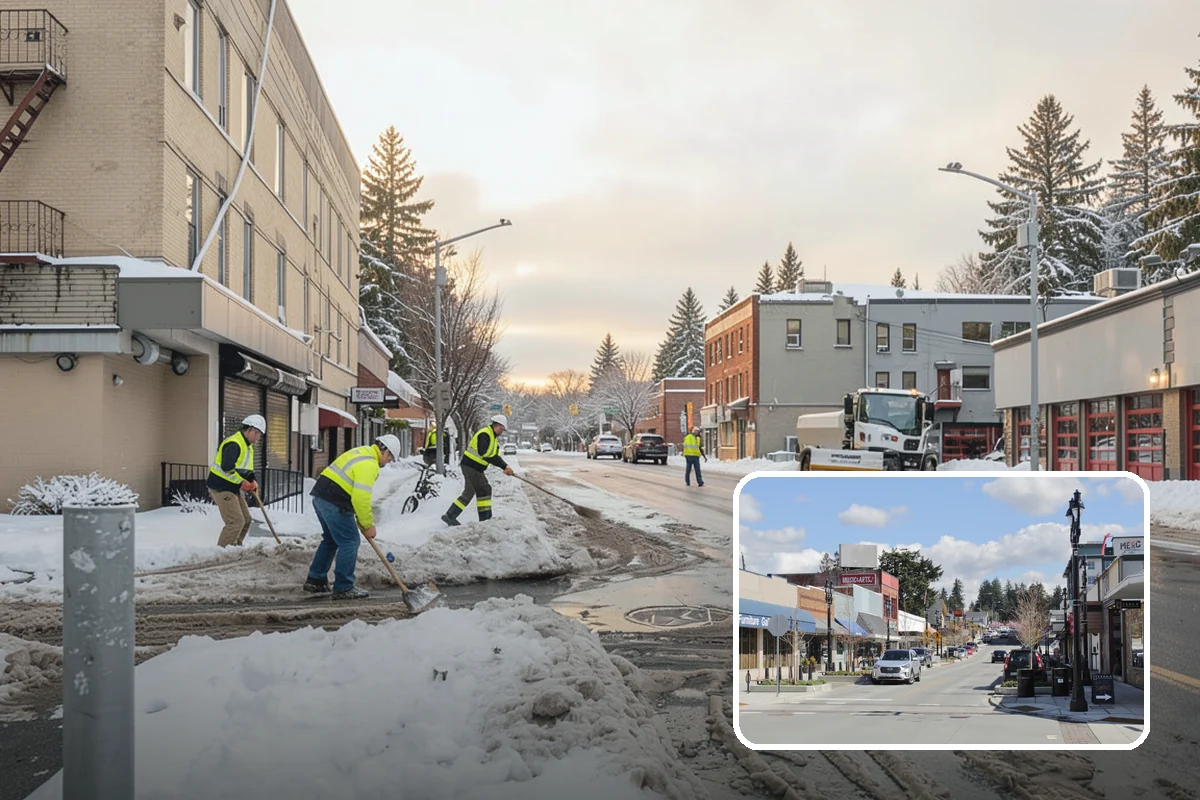 Park & Ride Snow Removal in Bothell, King County, WA - Travel lanes and stalls cleared before dawn