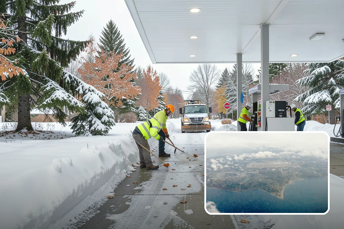 Park & Ride Snow Removal in Burien, King County, WA - Travel lanes and stalls cleared before dawn