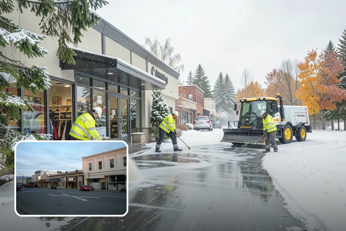 Park & Ride Snow Removal in Burlington, Skagit County, WA - Travel lanes and stalls cleared before dawn
