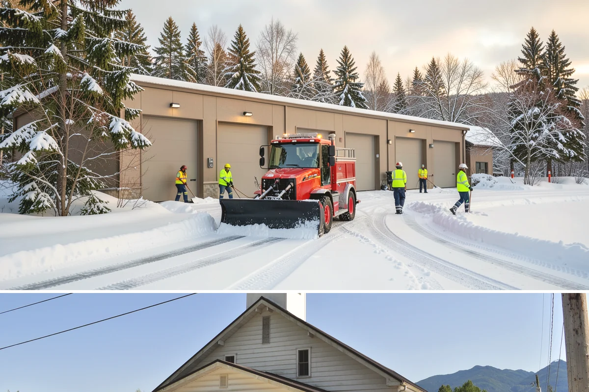 Park & Ride Snow Removal in Concrete, Skagit County, WA - Park-and-ride lots see peak need December through February around commuter freeze mornings.