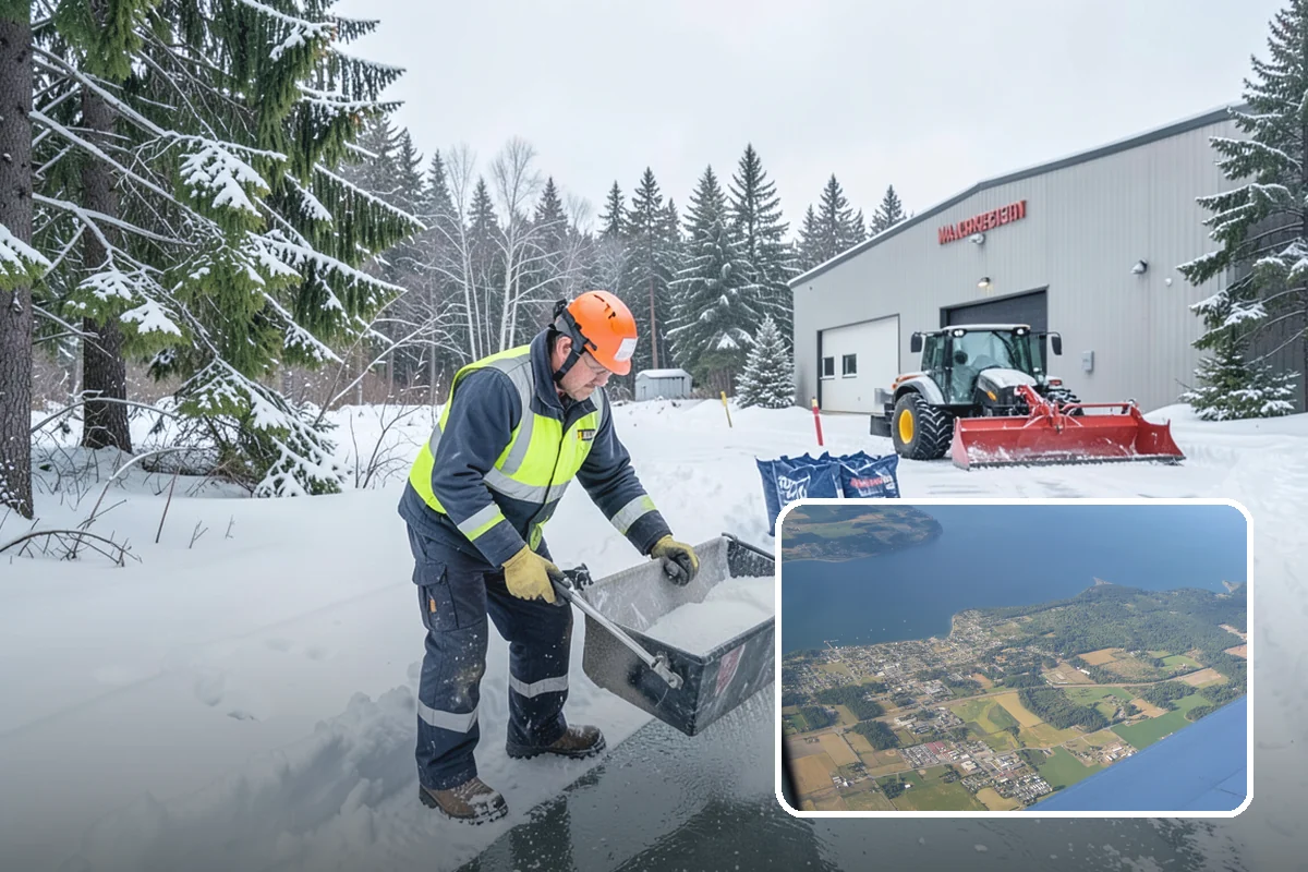 Park & Ride Snow Removal in Coupeville, Island County, WA - Travel lanes and stalls cleared before dawn