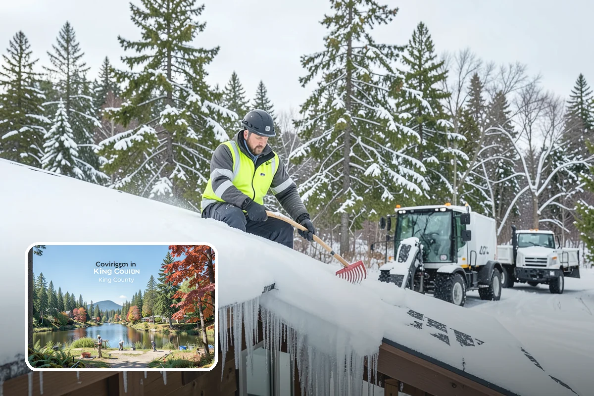 Park & Ride Snow Removal in Covington, King County, WA - Travel lanes and stalls cleared before dawn