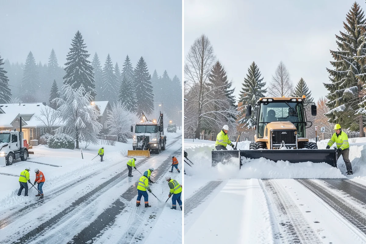 Park & Ride Snow Removal in Darrington, Snohomish County, WA - Map lot lanes, stalls, and transit stop pads