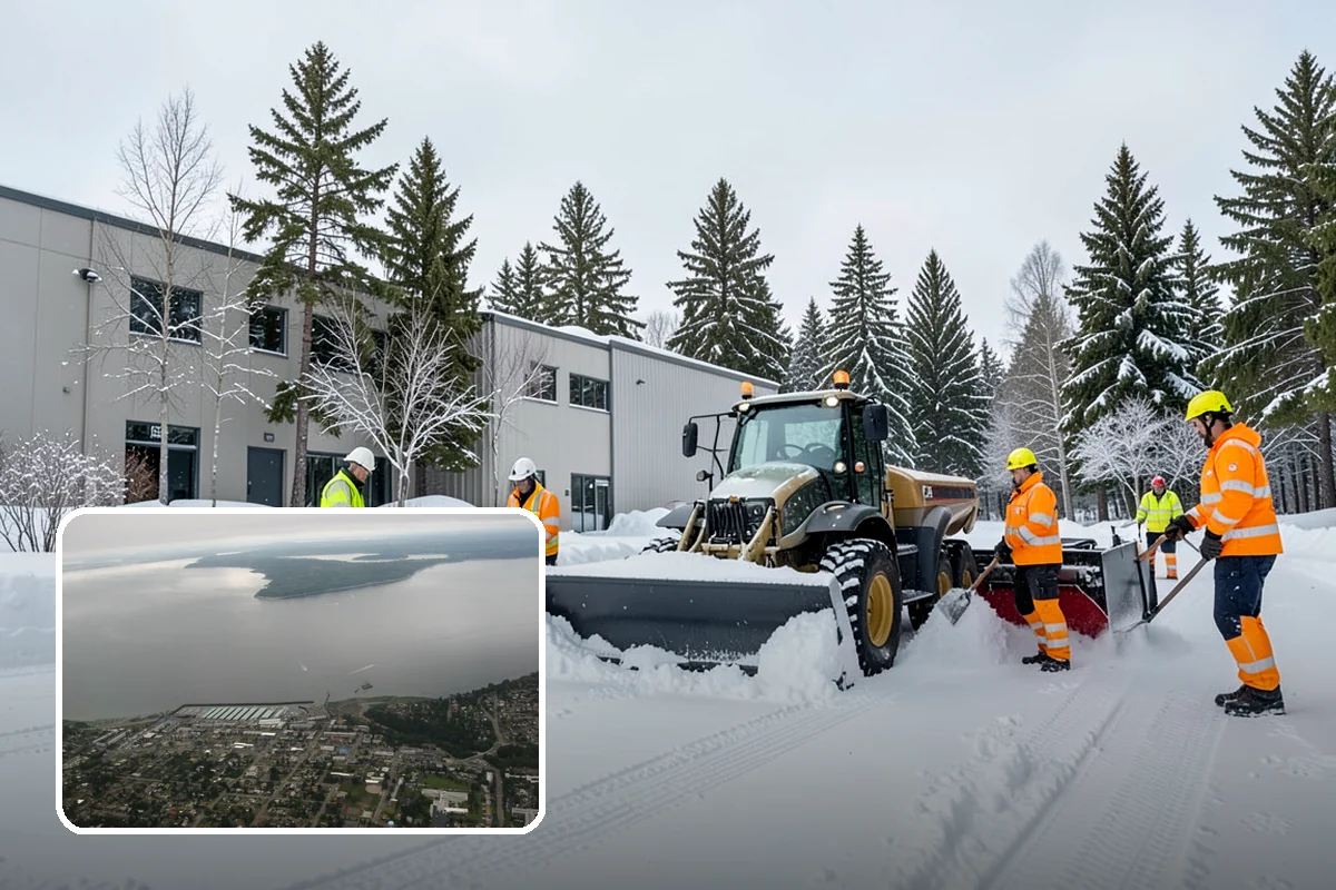 Park & Ride Snow Removal in Des Moines, King County, WA - Travel lanes and stalls cleared before dawn