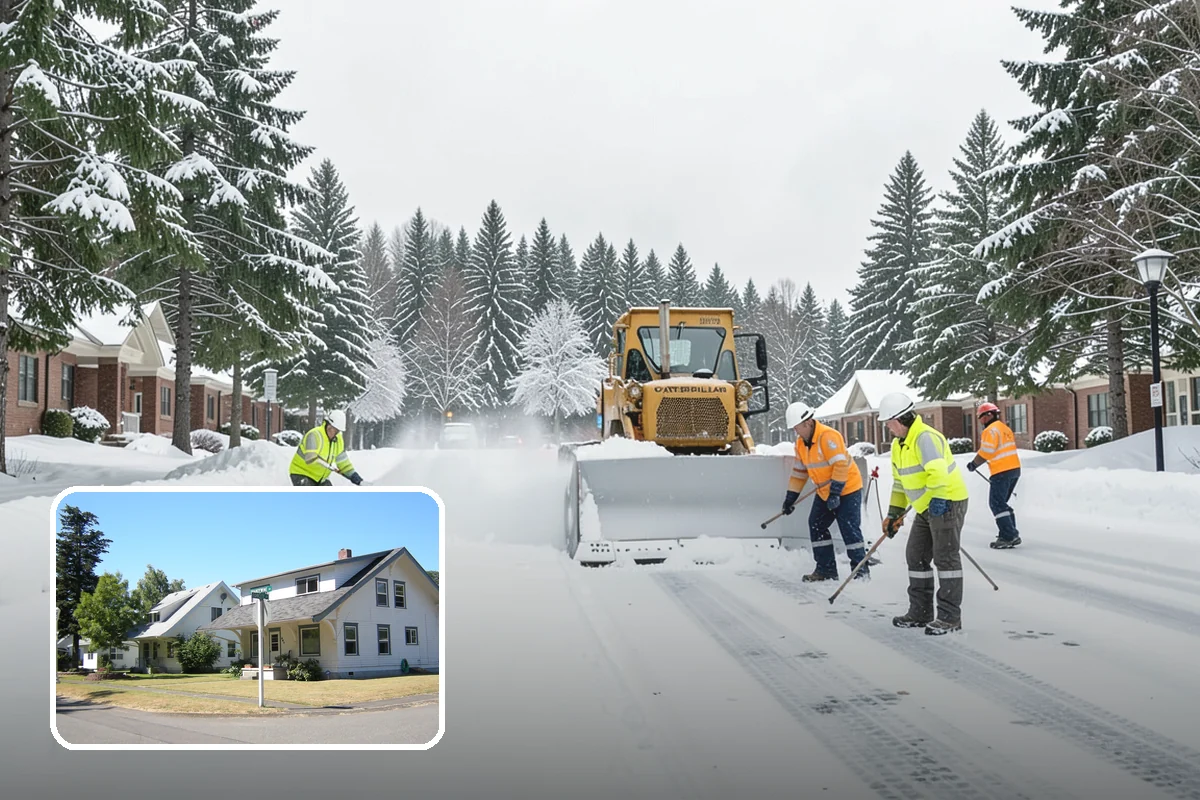Park & Ride Snow Removal in DuPont, Pierce County, WA - Travel lanes and stalls cleared before dawn