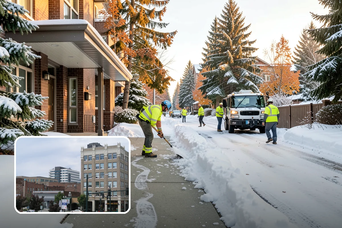 Park & Ride Snow Removal in Everett, Snohomish County, WA - Travel lanes and stalls cleared before dawn