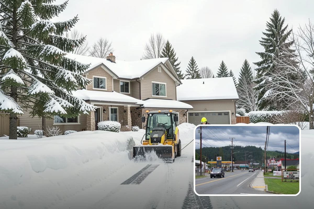 Park & Ride Snow Removal in Granite Falls, Snohomish County, WA - Travel lanes and stalls cleared before dawn