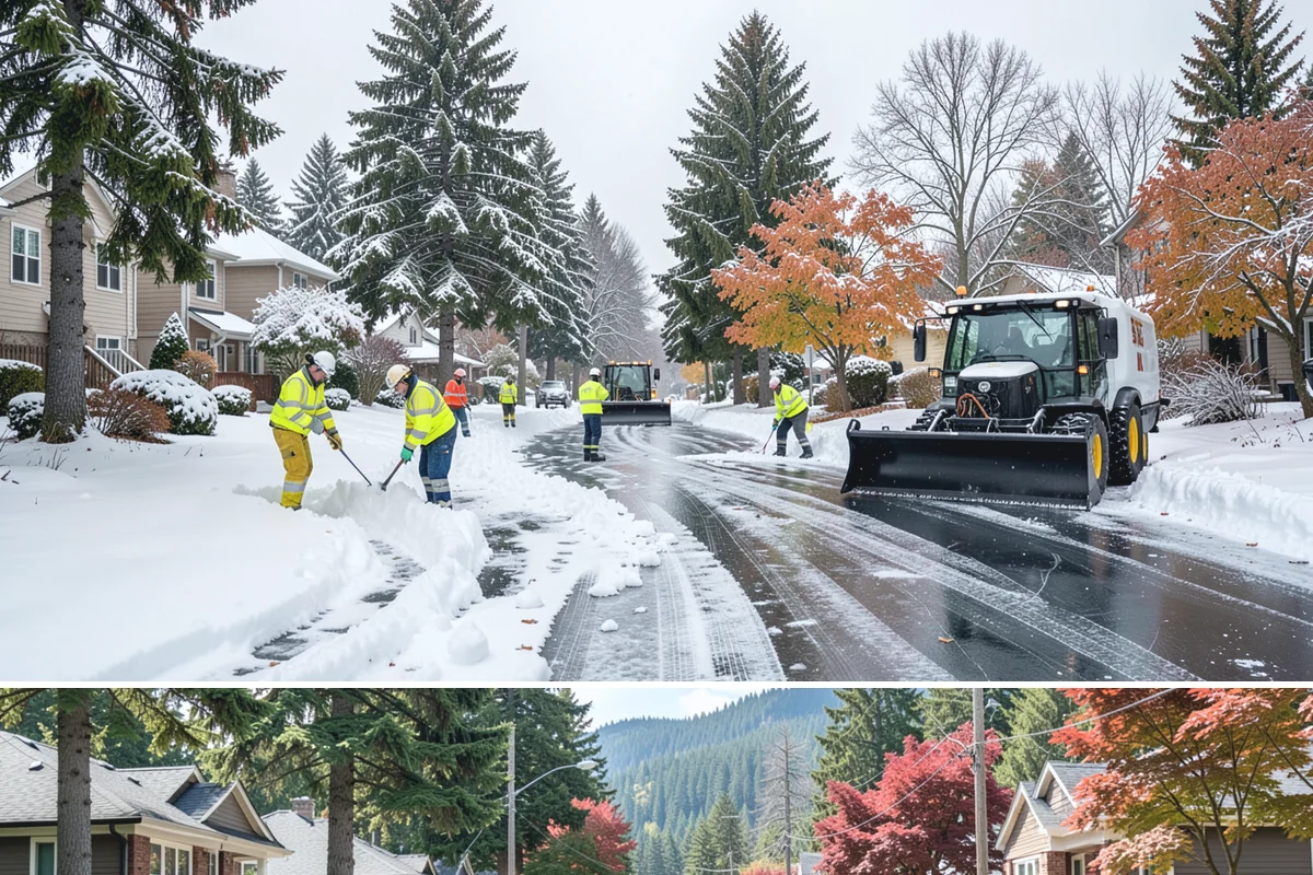 Park & Ride Snow Removal in Hunts Point, King County, WA - Park-and-ride lots see peak need December through February around commuter freeze mornings.