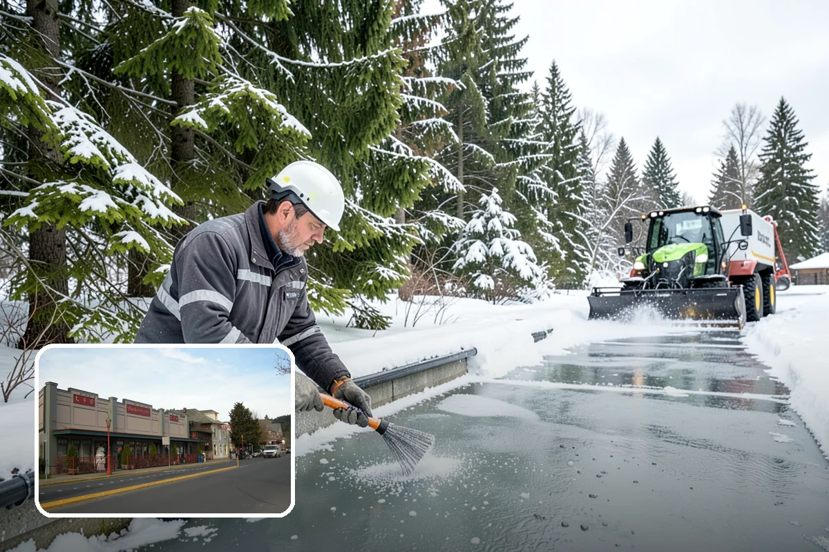 Park & Ride Snow Removal in Issaquah, King County, WA - Travel lanes and stalls cleared before dawn
