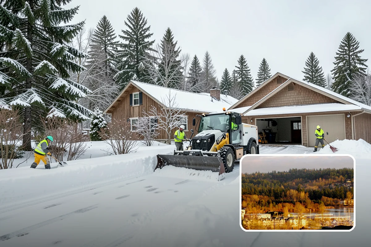 Park & Ride Snow Removal in Kenmore, King County, WA - Travel lanes and stalls cleared before dawn