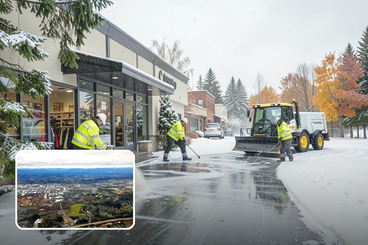 Park & Ride Snow Removal in Kent, King County, WA - Travel lanes and stalls cleared before dawn