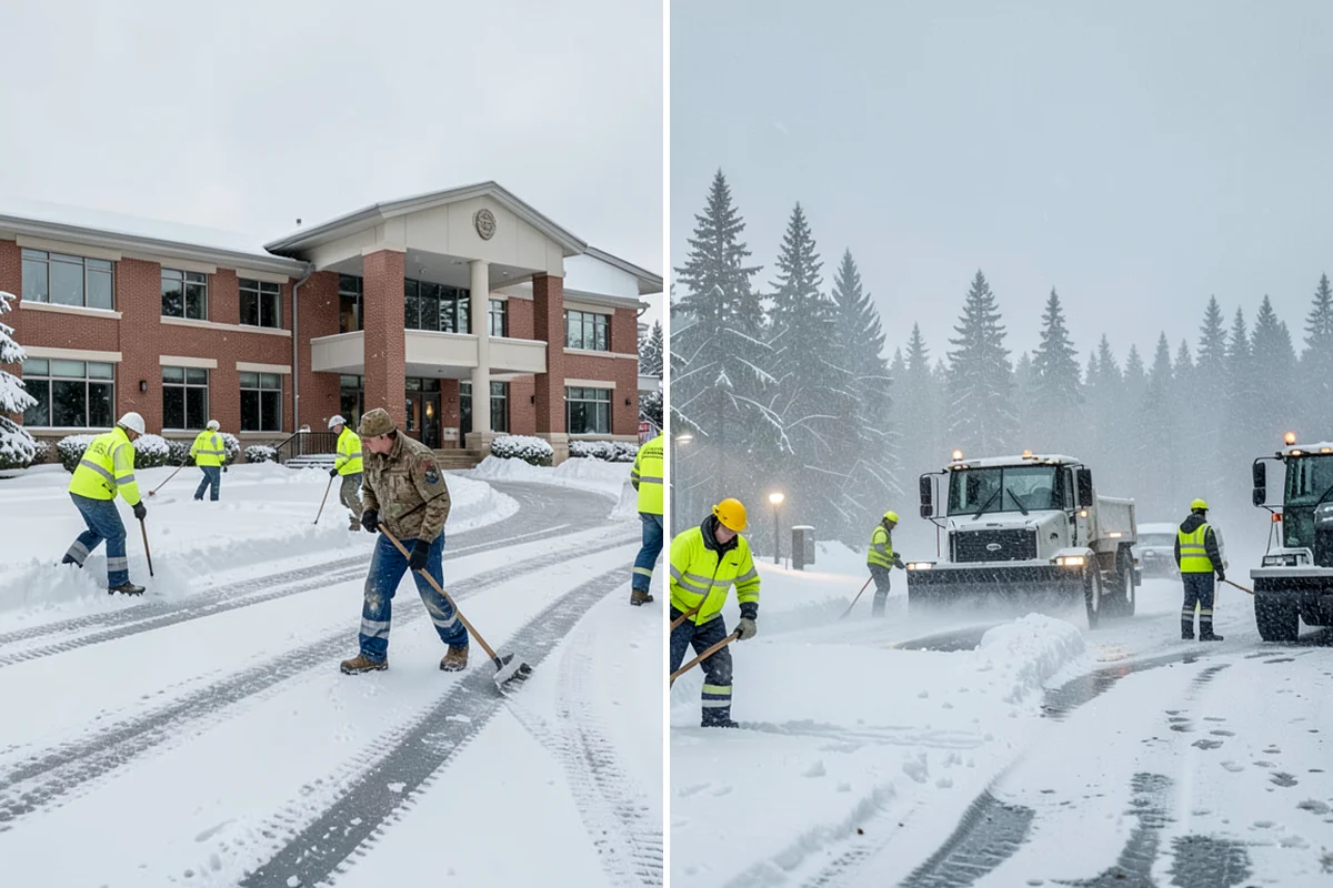 Park & Ride Snow Removal in Lake Forest Park, King County, WA - Map lot lanes, stalls, and transit stop pads