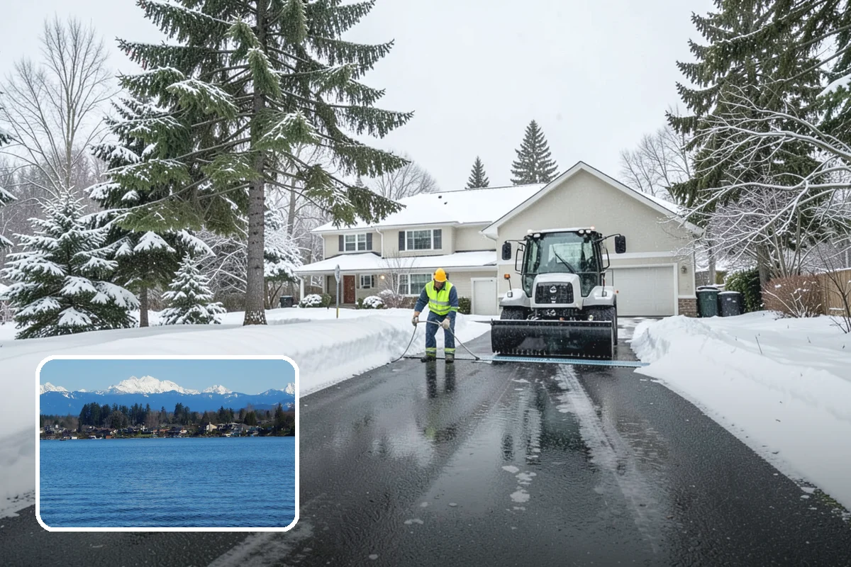 Park & Ride Snow Removal in Lake Stevens, Snohomish County, WA - Travel lanes and stalls cleared before dawn