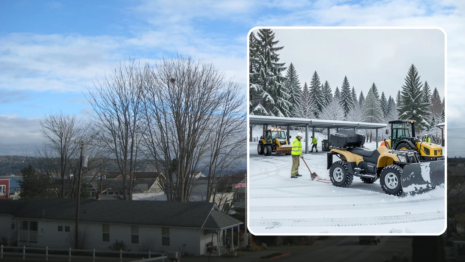Park & Ride Snow Removal in Langley, Island County, WA - We clear park-and-ride lots, stalls, and shuttle stops so commuters can leave their cars and catch transit without wading through...