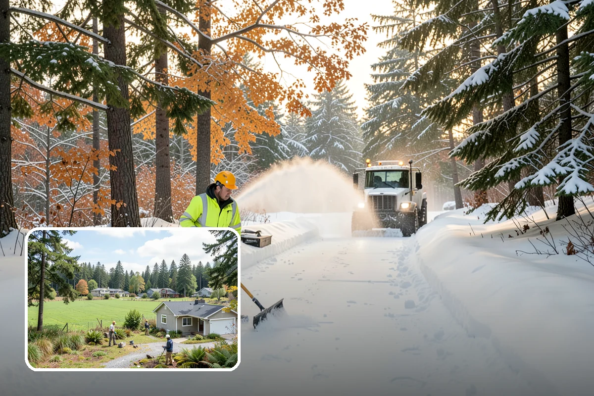 Park & Ride Snow Removal in Lyman, Skagit County, WA - Travel lanes and stalls cleared before dawn
