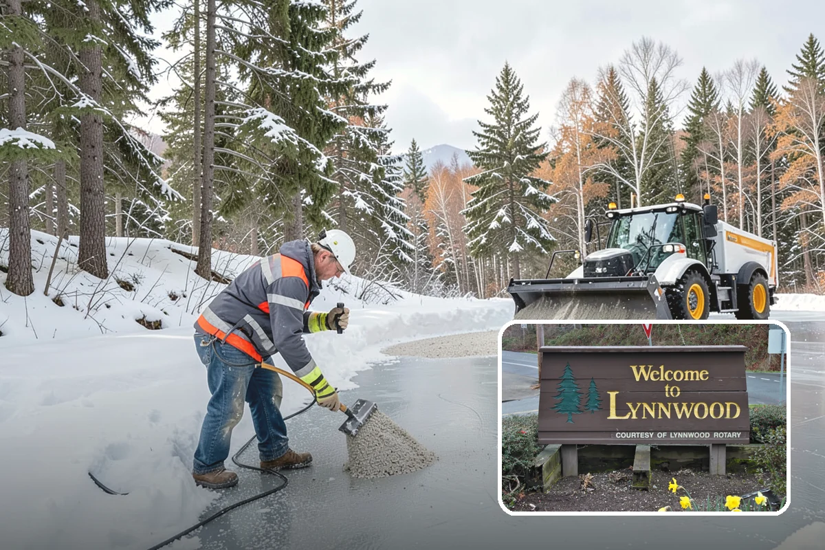 Park & Ride Snow Removal in Lynnwood, Snohomish County, WA - Travel lanes and stalls cleared before dawn